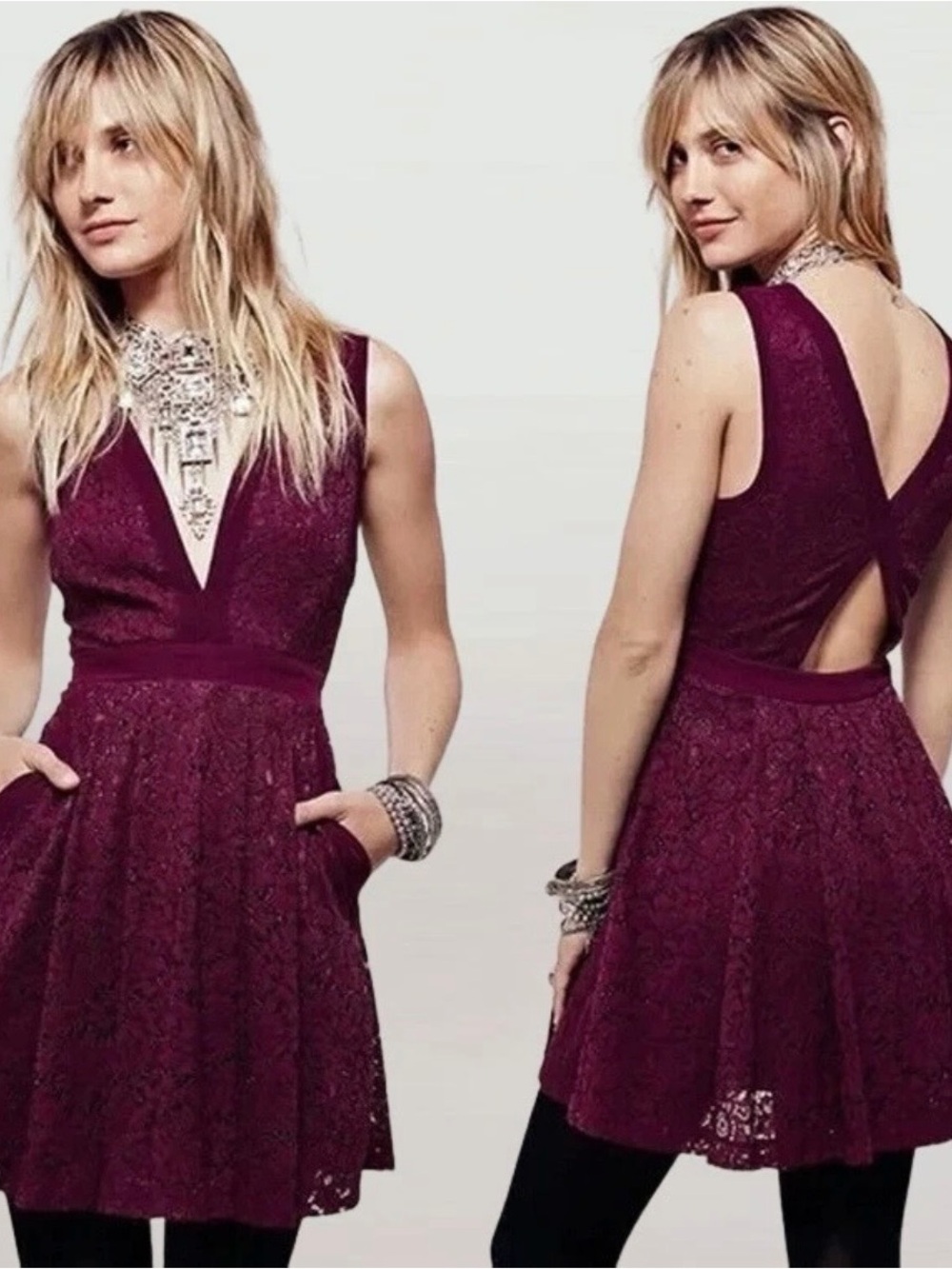 Free People Lovely in Lace Mini Dress NWOT